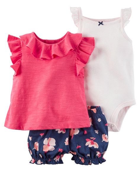 3-piece bodysuit and diaper cover set