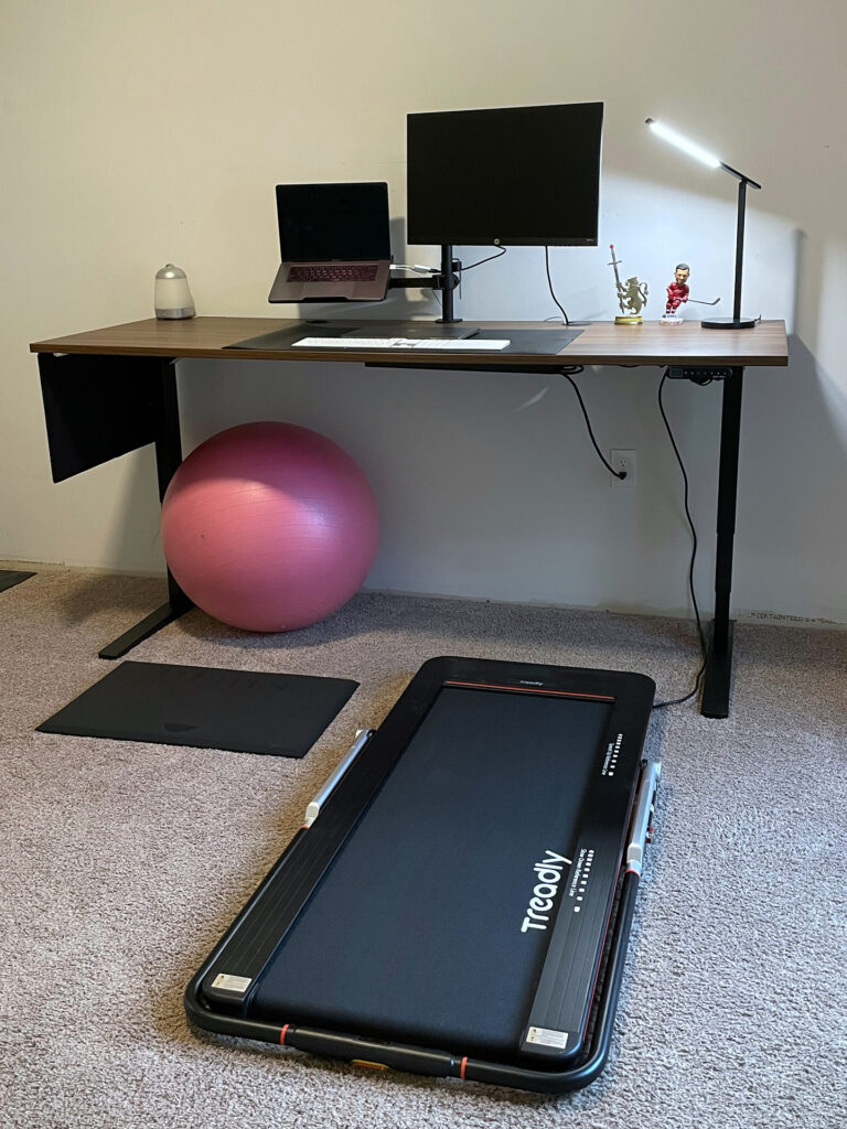 standing desk with treadmill